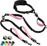 SparklyPets Hands Free Double Dog Leash - Dual Dog Leash for Medium and Large Dogs - No Pull, Tangle Free, Reflective Stitches, Padded Handles