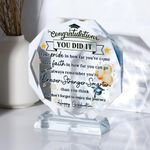 Movdyka 5.3" Crystal Happy Graduation Gifts for Her Class of 2024 Glass Graduate Keepsakes for Son Daughter School College Personalised Presents for Friends Him Grandson Congratulations Master