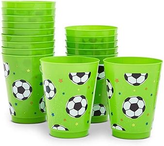 BLUE PANDA Soccer Reusable Plastic Party Cups – Pack of 16 – Green
