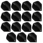 RED DRAGON Hardcore XT Black Extra Thick Standard Dart Flights - 5 sets Per Pack (15 Dart Flights in total)