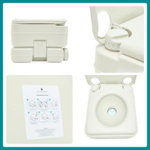 Hi-Gear Portable Toilet 13L – Cream, Lightweight Camping Toilet