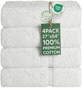 Chakir Turkish Linens | Hotel & Spa Quality 100% Cotton Premium Turkish Towels | Soft & Absorbent (4-Piece Bath Towels, White)