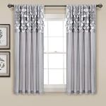 Lush Decor Circle Dream Window Curtains Panel Set for Living, Dining Room, Bedroom (Pair), 54" W x 63" L, Light Gray