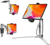 3-in-1 Mount Stand – CTA Multi-Flex Tablet Stand and Mount Installs on Walls or Folds for iPad 10th Gen 10.9" - iPad 7/8/9 Gen 10.2” - iPad Air 4 - iPad Pro 11” - Galaxy Tab S3 - Silver (PAD-KMSB)