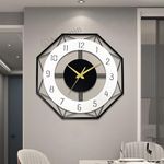 Auromin Metal Modern Wall Clock for Living Room, Bedroom, Office, Hall | Non-Ticking Hanging Wall Clock for Wall Decoration | Antique Big Size Silent Wall Watch for Home Decor Items