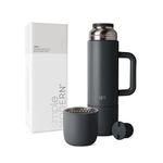 Simple Modern 36oz Insulated Hot Beverage Bottle with 2 Mugs | Travel Coffee Thermos for Hot Drinks | Twist and Pour Top | Commute, Travel, and Picnic Friendly | Roam Collection | Graphite