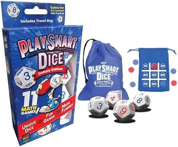 PlaySmart Dice Deluxe Edition: Uniquely Numbered Dice System with 11 Fun Math Games That Help Kids Master Math Skills. Mental Math Made Fun!