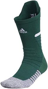 adidas Adizero Football Cushioned Crew Socks (1-Pair), Team Dark Green/White, X-Large