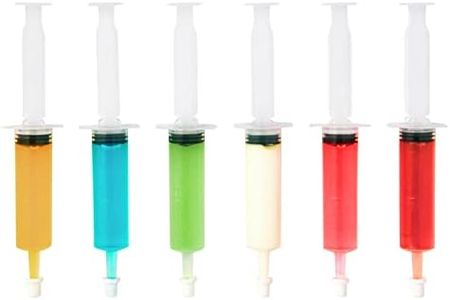 50 PACK 1.5 oz Halloween Jelly Syringes Shot, Medium Containers with Lids, Perfect for Plastic Shot Glasses or Jelly Cups, Great for Halloween Thanksgiving Christmas Party