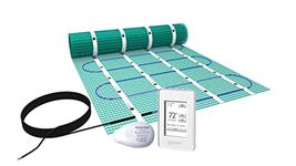 WarmlyYours TempZone Electric Radiant Floor Heating Easy Mat Kit, Touch Programmable Thermostat, Circuit Checker, Floor Sensor, 24 sq. ft (3'x8')