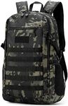 HUNTVP 30L Daypack Schoolbag Molle Military Backpack Student School Rucksack Daysack for Outdoor Running Working (Camo)