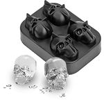 S SINDHIA®Skull Shaped Silicone 3D 4 Vivid Ice Cube Tray Mould Reusable and Easy-Release Ice Maker for Chilling Whiskey, Cocktails, Chocolate (Skull Shape Ice Cube Tray - 1pcs)