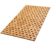 ZPirates Natural Bamboo Wood Bath Mat - Large, 34 x 18 Inches (L x W) Foldable Bathmat, Accessories for Bathroom Sauna Spa Tub and Outdoor