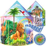 W&O Jungle Adventure Play Tent with Lifelike Animal Sounds - Captivating Pop Up Tent for Boys & Girls - Perfect for Indoor & Outdoor Adventures