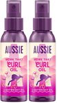Aussie Work that Curl Lightweight Oil 100ml. Multi-Tasking Hair Serum to Boost Shine, Moisturise and Nourish Curly Hair. Infused with Macadamia Nut Oil. Vegan and Cruelty-Free (Pack of 2)