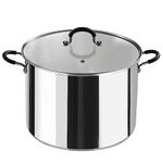 Cook N Home Stockpot Large pot Sauce Pot Induction Pot With Lid Professional Stainless Steel 20 Quart, with Stay-Cool Handles, silver