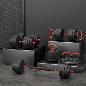 Everfit 40kg Adjustable Dumbbells Set Kettle Bell Weight Plates Barbells Gym