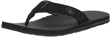 Volcom Men's Eco Recliner 2 Flip Flop Sandal, Black Grey, 9 UK