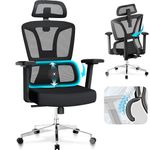 MELOKEA ReliefBack Ergonomic Office Chair with Auto-chasing Lumbar Support and Adaptive Backrest, Desk Chair with 3D Armrests, 3 Lockable Tilt Angles, Breathable and Comfortable Seat Cushion (Black)