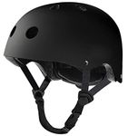 Tourdarson Skateboard Helmet Impact Resistance Ventilation for Youth & Adult (Black, Large)