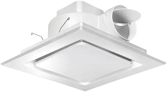Orsong Bathroom Exhaust Fan 12" Panel Ultra Quiet without Light（10x10 Mount）, 1.0 Sone 130CFM, 4" Duct for Bathroom/Garage/Home