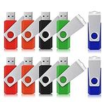 32GB USB Stick 10 Pack, TOPESEL 32GB USB 3.0 Drive Flash Drive Swivel Thumb Drive Memory Stick Bulk Jump Drive Zip Drive (10Pack,Colorful)