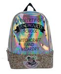 Harry Potter Children' S Novelty Silver Glitter School Bag Rucksack Backpack