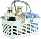 ALINK Plastic Shower Caddy Basket with Handle, Portable Mesh Storage Organizer for College Dorm, Bathroom, Kitchen - Egg Blue