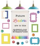 Carson Dellosa Creatively Inspired 81-Piece Future Leaders Bulletin Board Set, Colorful Banner, Colorful Frames, Lights, Pom Bulletin Board Decorations, Inspirational Colorful Classroom Display