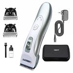 Listerpro Dog Clippers Professional Heavy Duty Dog Grooming Clipper Low Noise High Power Rechargeable Cordless Pet Grooming Tools for Small & Large Dogs Cats Pets (with Blade 1mm 3mm 6mm)