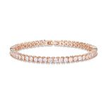 PAVOI 14K Gold Plated Cubic Zirconia Classic Tennis Bracelet | Rose Gold Bracelets for Women | 3mm CZ, 7 Inches