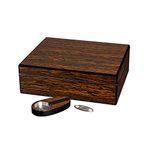 Visol Products Recruit Ironwood Cigar Gift Set with Cutter and Ashtray, Holds 25 Cigars