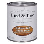 Tried & True Golden Oak Stain & Finish, Quart - Linseed Oil Wood Stain, Perfect for Home Improvement, Furniture, & Kitchen Wood Projects, Natural Wood Stain & Oil Finish, Pigmented Danish Oil