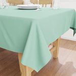 Encasa XO Dining Table Cover for 6 to 8 Seater | Size 140x230 cm | Cotton Canvas Fabric | Mint Green Solid Color | Dining Table Cloth for Decoration - Machine Washable