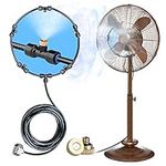 homenote Fan Misting Kit for a Cool Patio Breeze 16.4FT (5M) Misting Line &5 Removable Brass Nozzle & Galvanized Solid Brass Adapter, Connects to Outdoor Fan, Fan Misters for Cooling Outdoor