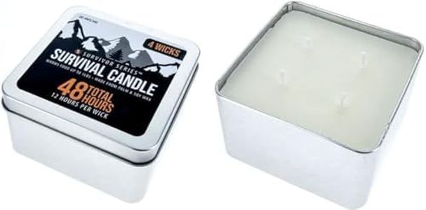 SE 4 Wicks Survival Candle in Tin Box, 48 Total Hours/12 Hours Per Wick Top Layer Soy Wax, Great Light Source Gear for Survival, Camping, Blackout & Peace of Mind