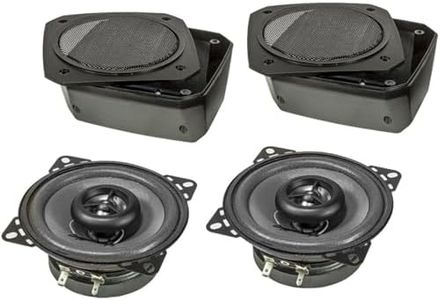 tomzz Audio 4000-010 Conjunto de Altavoces de Montaje en Superficie de Aspecto Retro en Caja DIN 100 mm Sistema coaxial de 2 vías 80 vatios