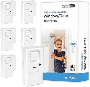 Door Window Alarms - 6 Pack - Adjustable Volume, Chime/Alarm, Wireless, Door Window Alarm Sensor for Home Security, Kids Safety, Door Open Alert Security Alarm for Home, Apartment and more, by Rosmila