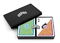 Copag 1546 Neoteric Design 100% Plastic Playing Cards, Poker Size (Standard) Yellow/Pink/Blue Double Deck Set (Regular Index)