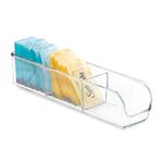 iDesign Linus Plastic Divided Packet Organizer, Holder for Sugar, Salt, Pepper, Sweeteners, Tea Bags, Spices, 2.25" x 9" x 2", Clear