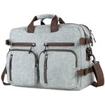 FATMUG Laptop Backpack For Men - Convertible Backpack For Office And Travel (Light Grey Oxford Fabric) Large