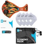 RZ Mask M2N Nylon Economy Pack Reusable Dust Mask for Woodworking, Home Improvement, and ATV - XL - Flame Out