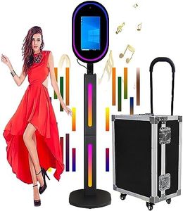 ZLPOWER Mirror Photo Booth with Camera and APP Software Magic Selfie Station Shell Stand Photobooth Machine Touch Screen with Ring Light and Trolley Flight Case for Events Wedding Rental Christmas