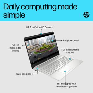 HP 15.6" Laptop – Intel i5, 8GB RAM, 256GB SSD, Silver