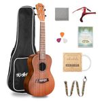 Dripex 23 Inch Concert Ukulele, Small Guitar Ukelele, Professonial Wood Ukulele Starter with Beginners Kit, Quality Musical String Instrument for Adults or Kids (Natural Color)