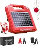 Andmon 50 Miles Solar Electric Fence Charger, 0.95 Joule High-Power Solar Fence Charger for Livestock, Horses, and Wildlife Control, Solar Electric Fence with Easy Installation