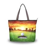 QMXO Sport Ball Golf In Hole Handbags and Purse for Women Tote Bag Large Capacity Top Handle Shopper Shoulder Bag