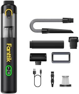 Fanttik V8 Mate Upgraded Cordless Car Vacuum, Portable Mini Vacuum with 13000pa Suction Power, 2 Suction Modes, Type-C Charge, Handheld Vacuum for Car, Small Tasks, Keyboards, Office Desk (Black)