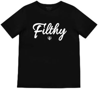 BL101 Youth Filthy Baseball Graphic Tee for Boys - Black/White, YL