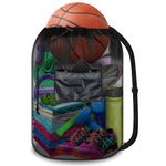 BROTOU Drawstring Bag Heavy Duty Mesh Bag Gym String Bag with Pocket Sport Equipment Bag for Swimming Yoga Beach Laundry (18" x 28")